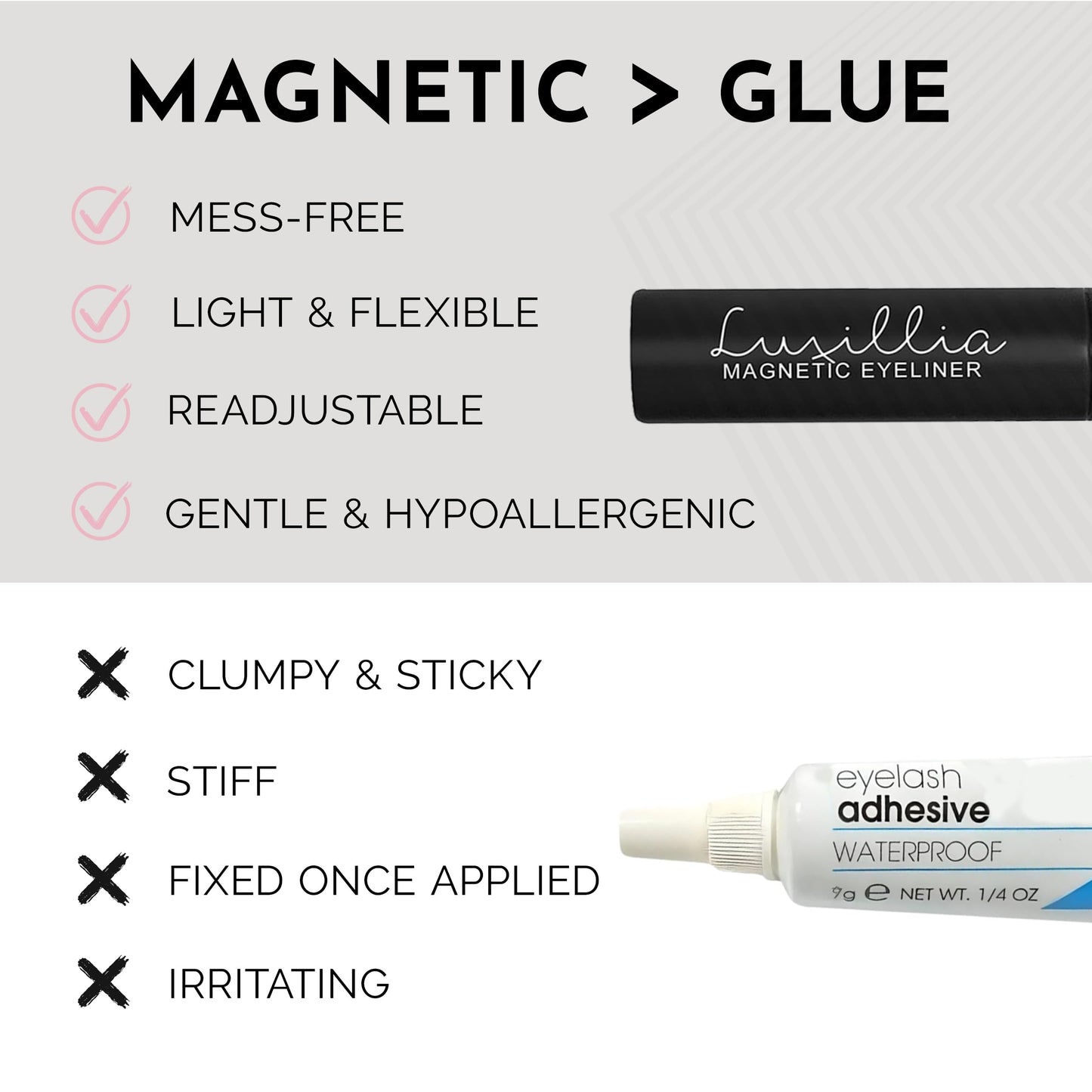 Luxillia Magnetic Eyelashes with Applicator Kit - 10 Set Natural Eye Lashes Beauty and Personal Care Luxillia