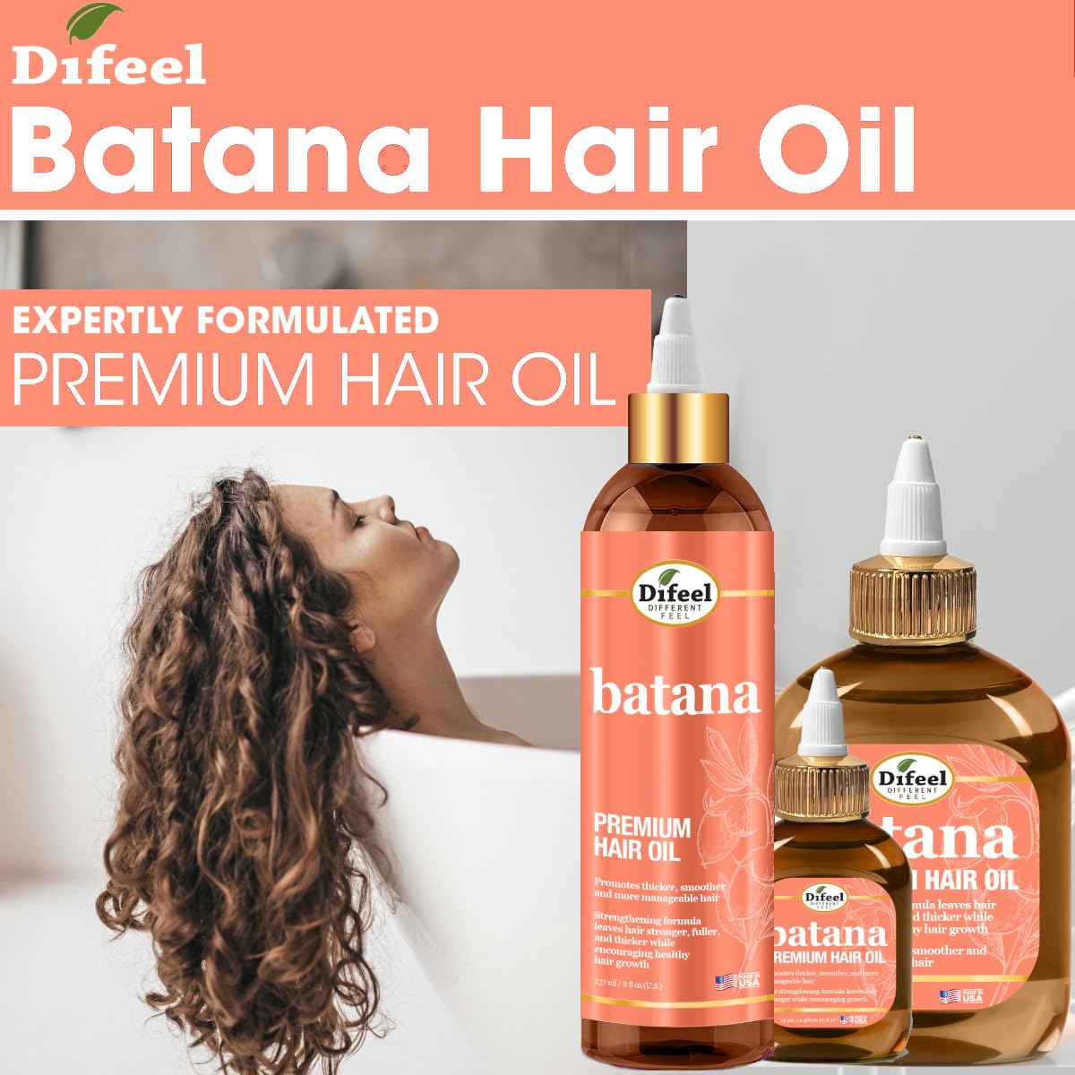 Difeel Batana Premium Hair Oil 7.1 Ounces - Batana Hair Oil, Nourishing Batana Hair Growth Oil