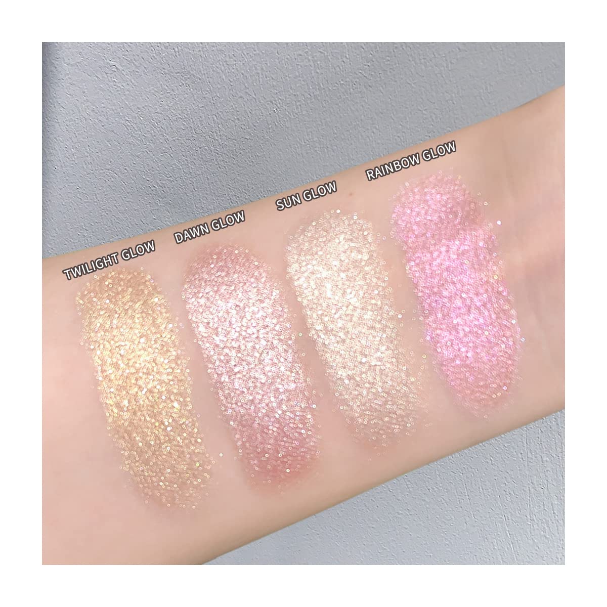 ELESSY Highlighter Makeup Palette,Face Glitter illuminator Palette,Natural Sparkling Finish Highlighter Powder,High Glossy Shimmer Smooth Baked