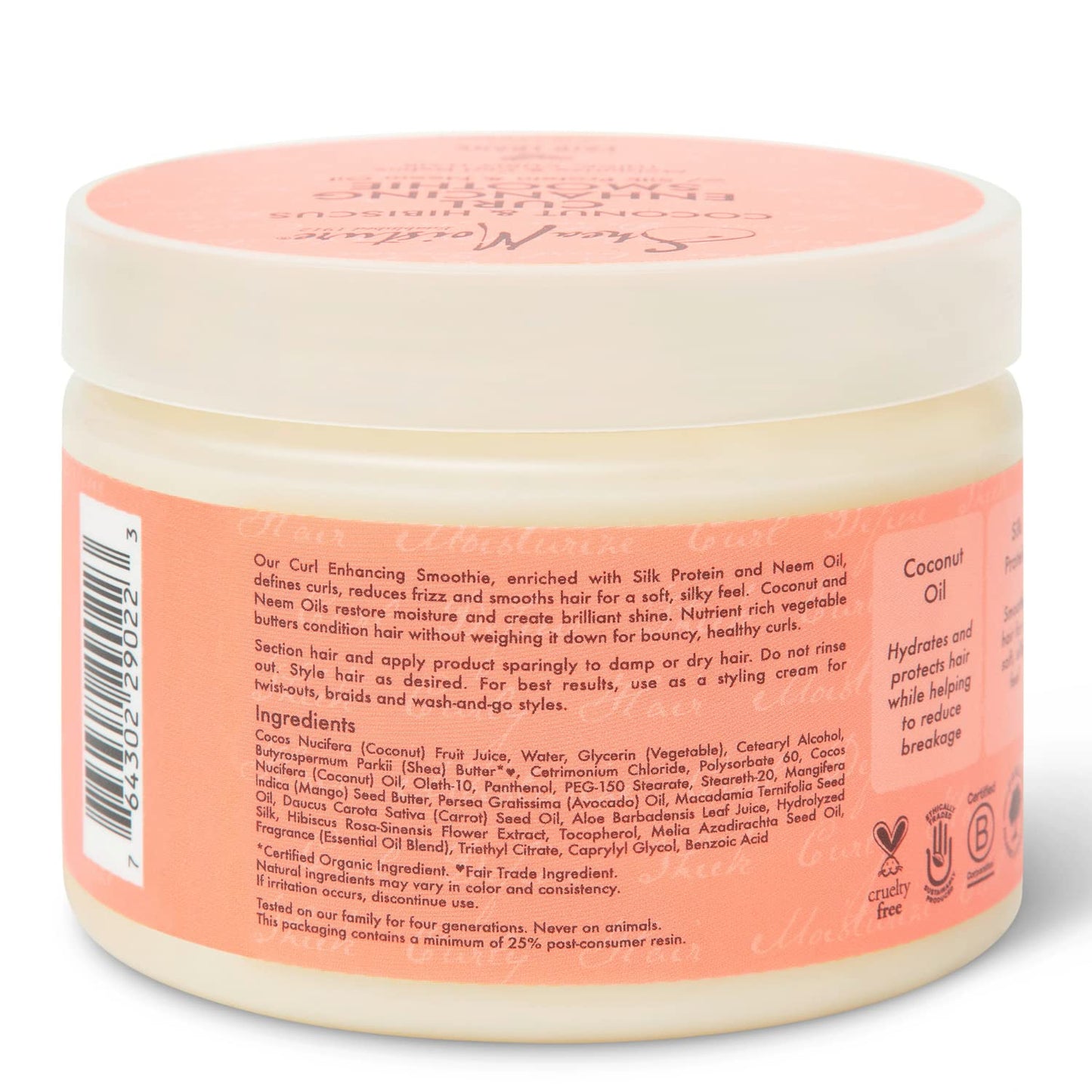 Shea Moisture Coconut & Hibiscus Curl Enhancing Smoothie 12 Oz, Pack of 2