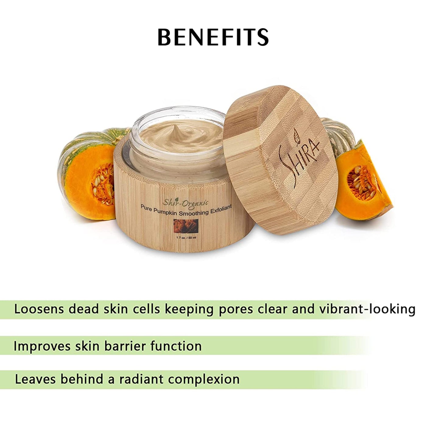 Shira Shir-Organic Pure Pumpkin Smoothing Peel Rich In Natural Enzymes For Smooth-Soften Skin Loosens Dead Skin Cells/All Skin Types