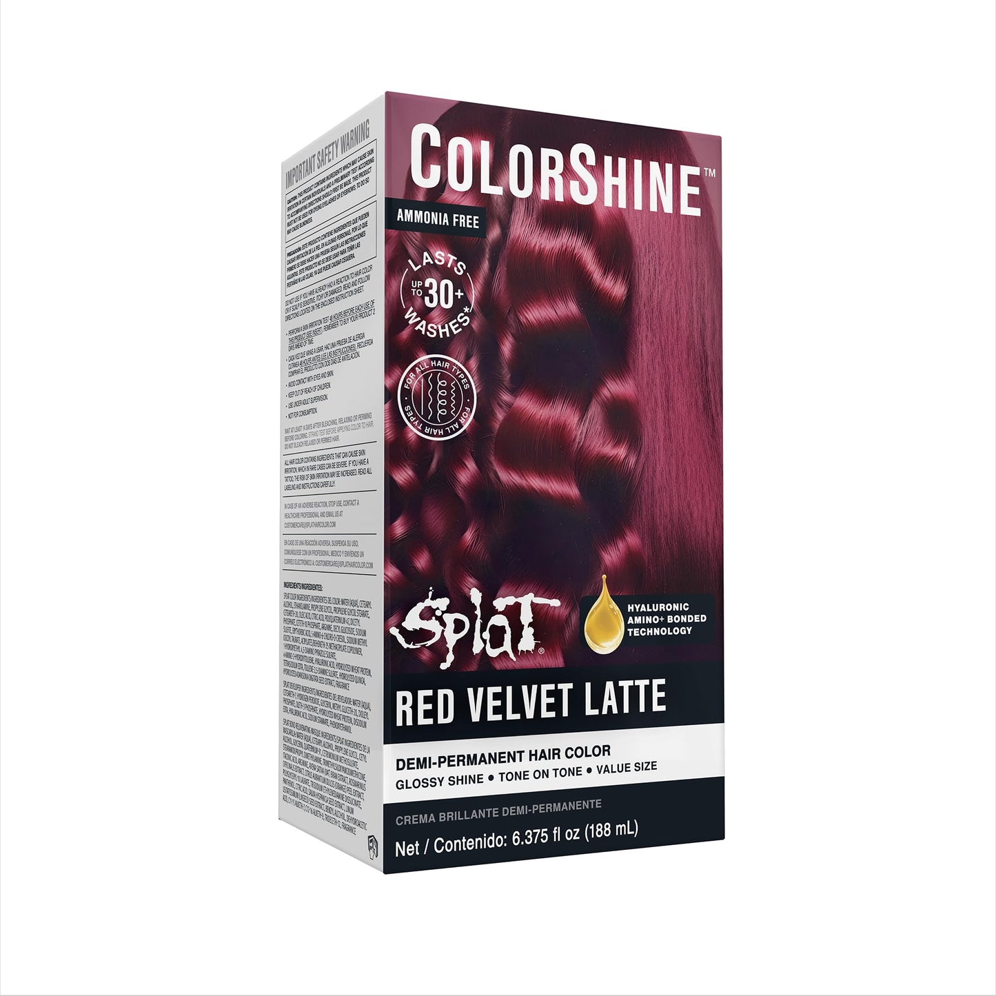 Splat ColorShine Demi-Permanent Hair Color, Red Velvet Latte