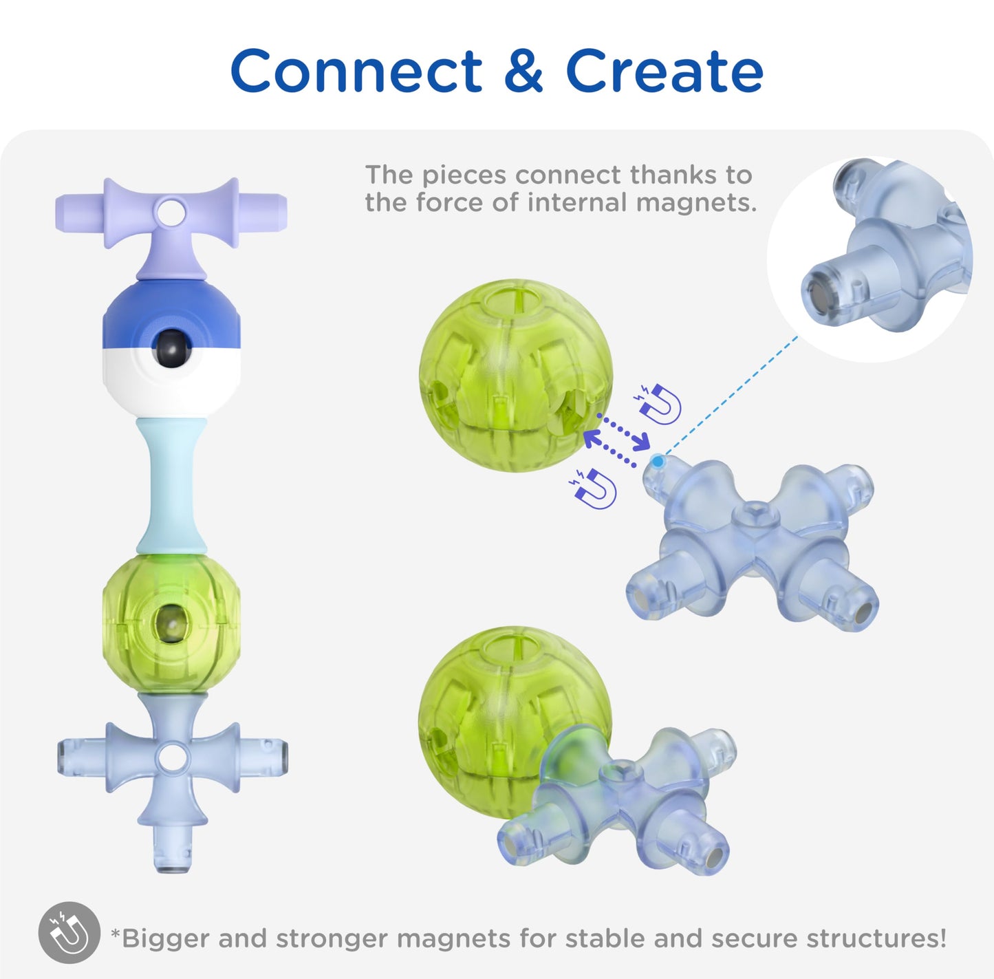 KUB Planet - Magnetic Building Set for Kids, STEM Educational Toys for 3+ Year Old Boys and Girls, Space Planet Blocks