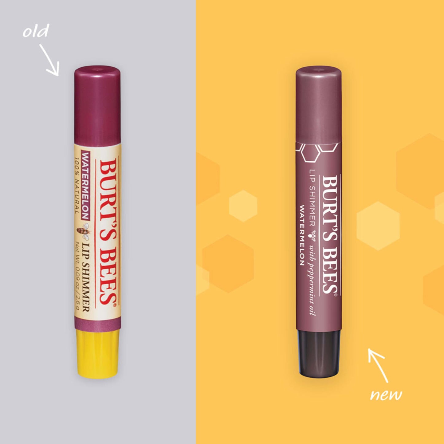 Burt's Bees Lip Shimmer, Lip Gloss With Responsibly Sourced Beeswax, Watermelon, Natural Origin Lip Care, 1 Tube, 0.09 oz.