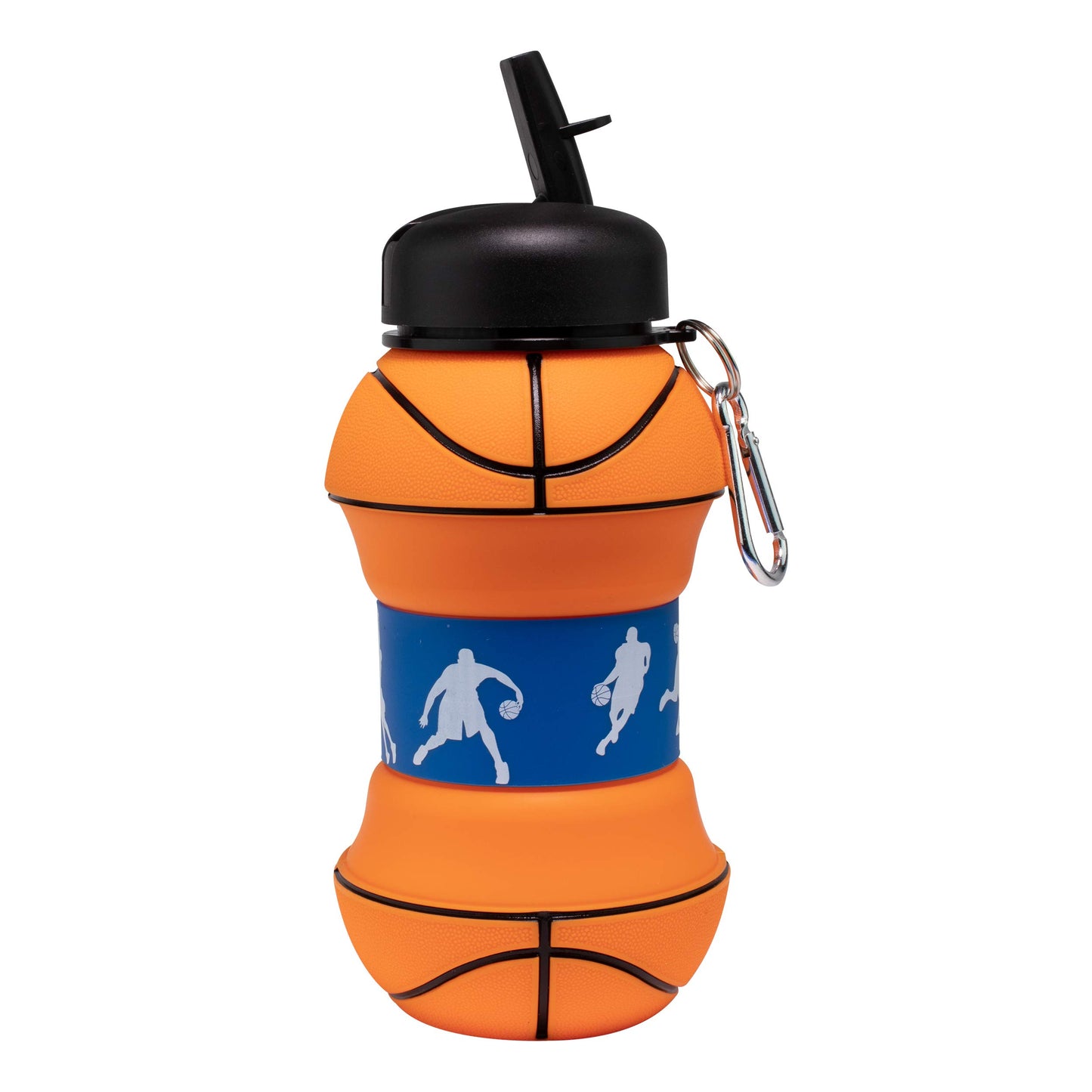 Maccabi Art Clip-On Collapsible BPA-Free Silicone Basketball Water Bottle for Kids, 18 Oz. Size