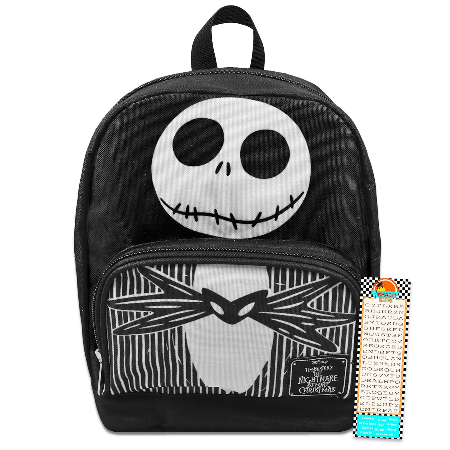 Nightmare Before Christmas Mini Backpack for Women - 10” Canvas Jack Skellington Backpack with Front Pocket Plus Bookmark | Jack Skellington Backpack…