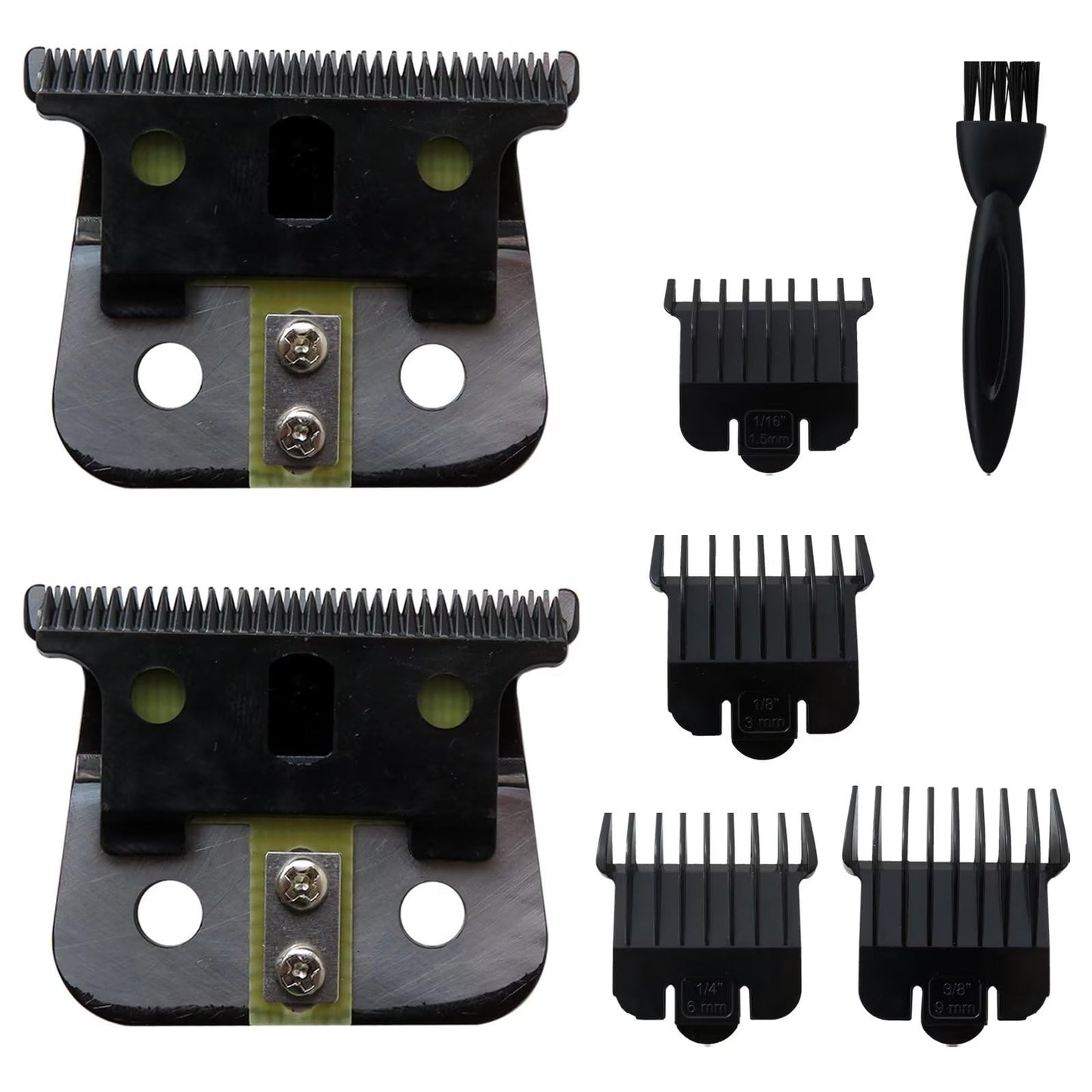 2 Pack T Outliner Blades for Andis T Outliner Trimmer, for GTX Replacement Blade with Brush, Steel T Blade Set with 4 Guards Guides for Hair Clippers Beauty and Personal Care GRABOTE