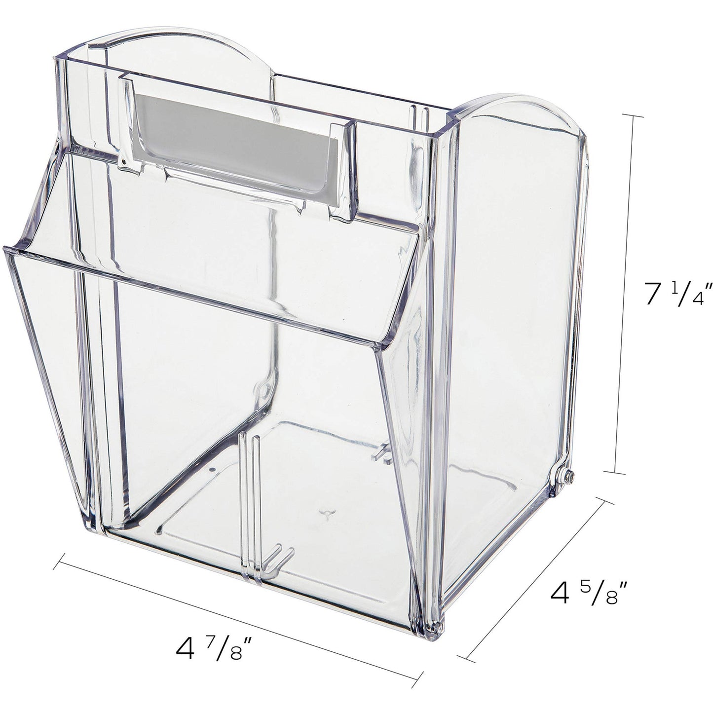 Deflecto Interlocking Tilt Bin, 4 Bin Unit, Clear and White, 23-5/8” x 8-1/8” x 6-5/8” (20403OP)