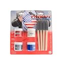 Liquid Latex Patriot Set Four 1-Ounce Bottles - Red, White, Blue & Silver + 4 Brushes, Body Paint Kit for Festivals, Costumes, & Creative FX