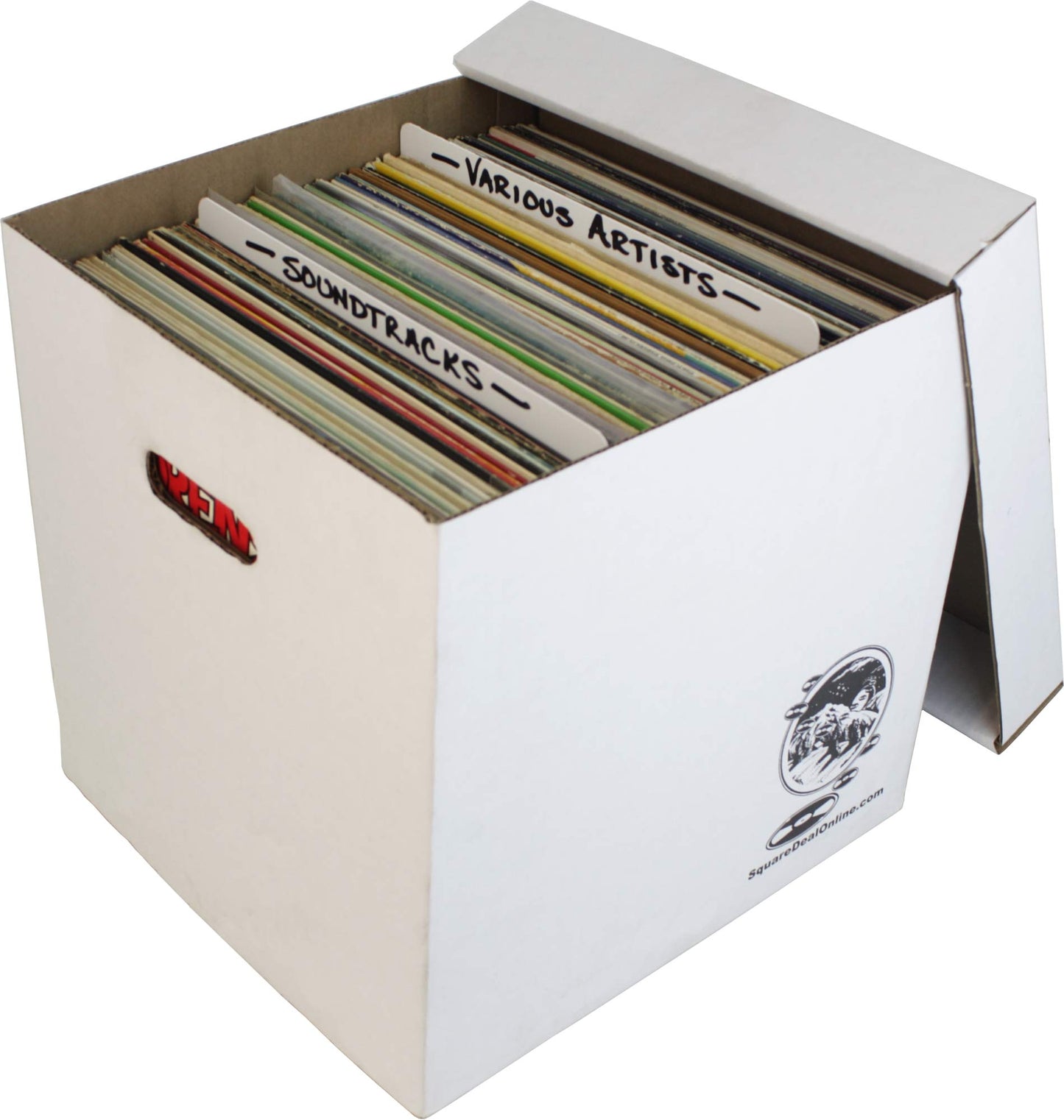 Durable Set of 10 12 inch Vinyl Record Storage Boxes - Heavy-Duty Cardboard Construction with Removable Lid - Holds Up to 90 Records Each - Built…