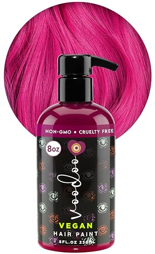MOEHAIR Semi-Permanent Hair Color | Magenta Hair Dye 8 Oz | Voodoo Highest Love Magenta Hair Color | Temporary Hair Dye for Dark Hair | No Ammonia