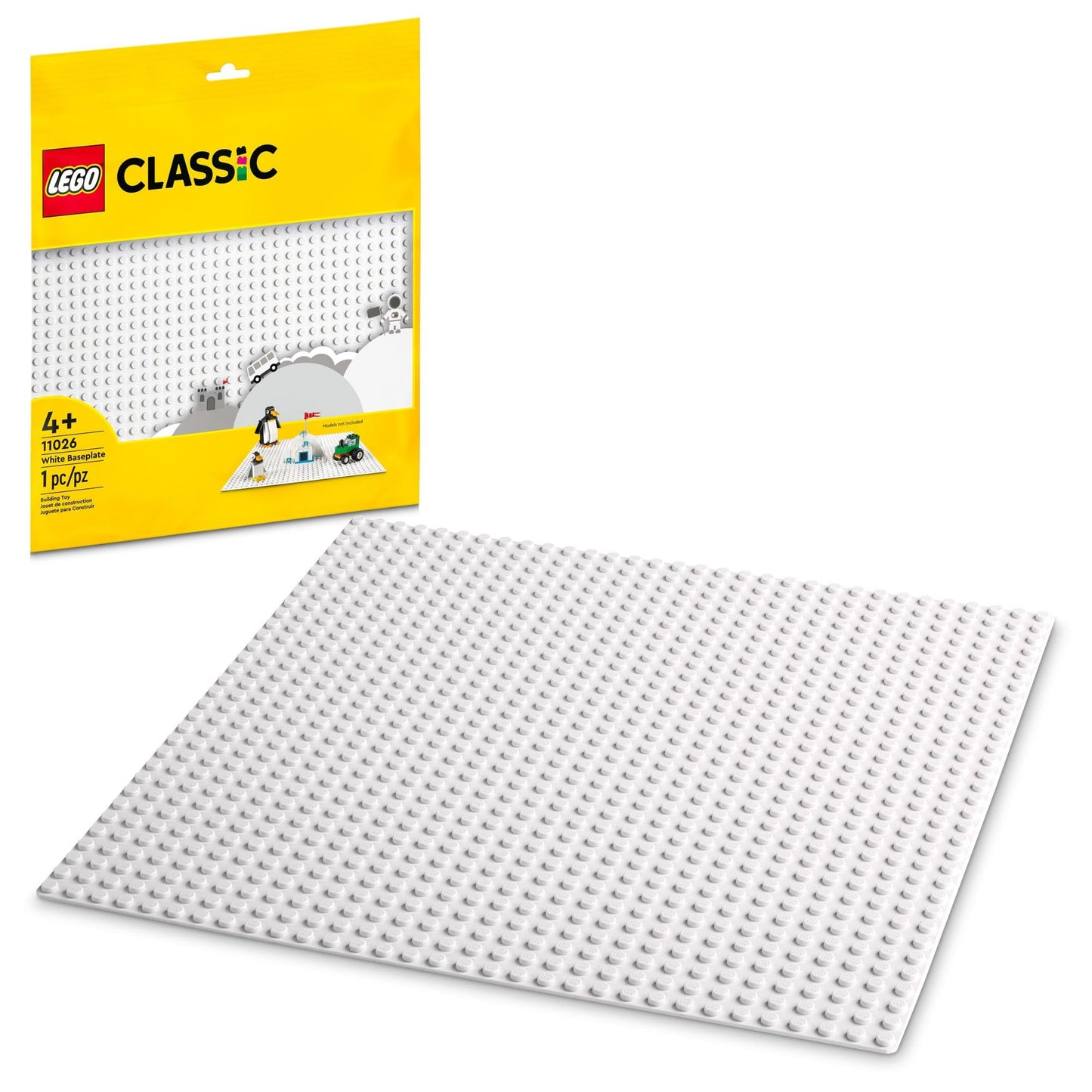 LEGO Classic White Baseplate 11026, 32x32 Stud Foundation for Building, Playing & Displaying Creations, Great for Snowy & Winter Scenes