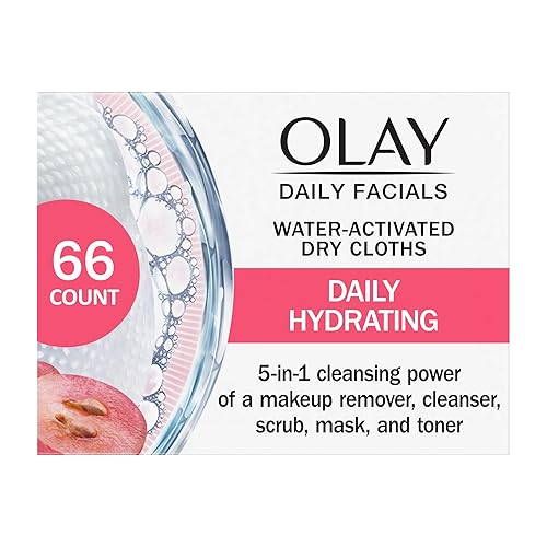 Olay Daily Deeply Clean 4-in-1 Water Activated Cleansing Face Cloths 33ct (Pack of 5)