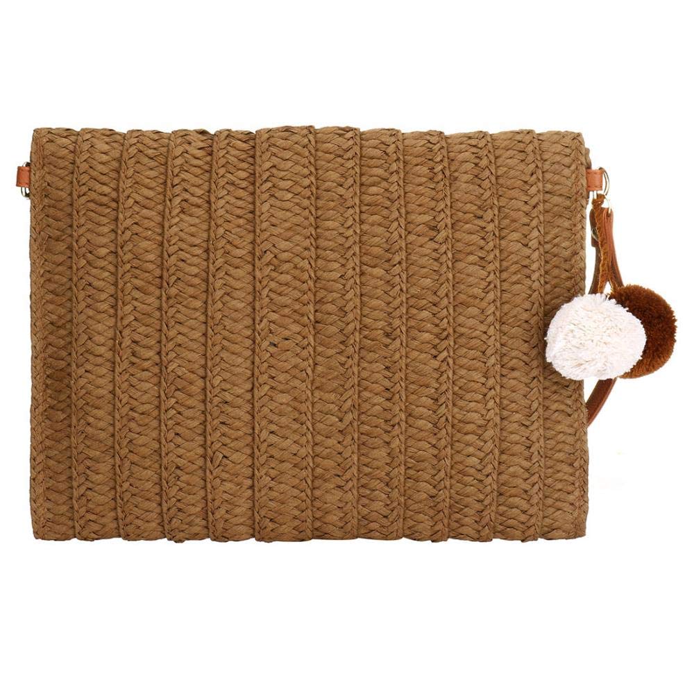 Straw Clutch,Straw Handbag Clutch for Women Summer Beach Straw Woven Envelope