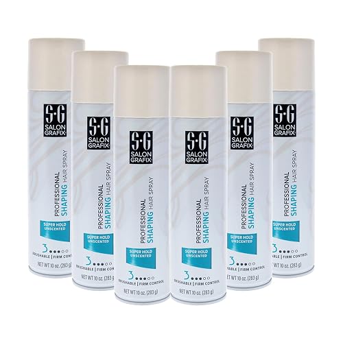 Salon Grafix Shaping Hair Spray - Flexible and Brushable - Hairspray for Women and Men - Professional Quality Results - Super Hold Unscented - 6 pc
