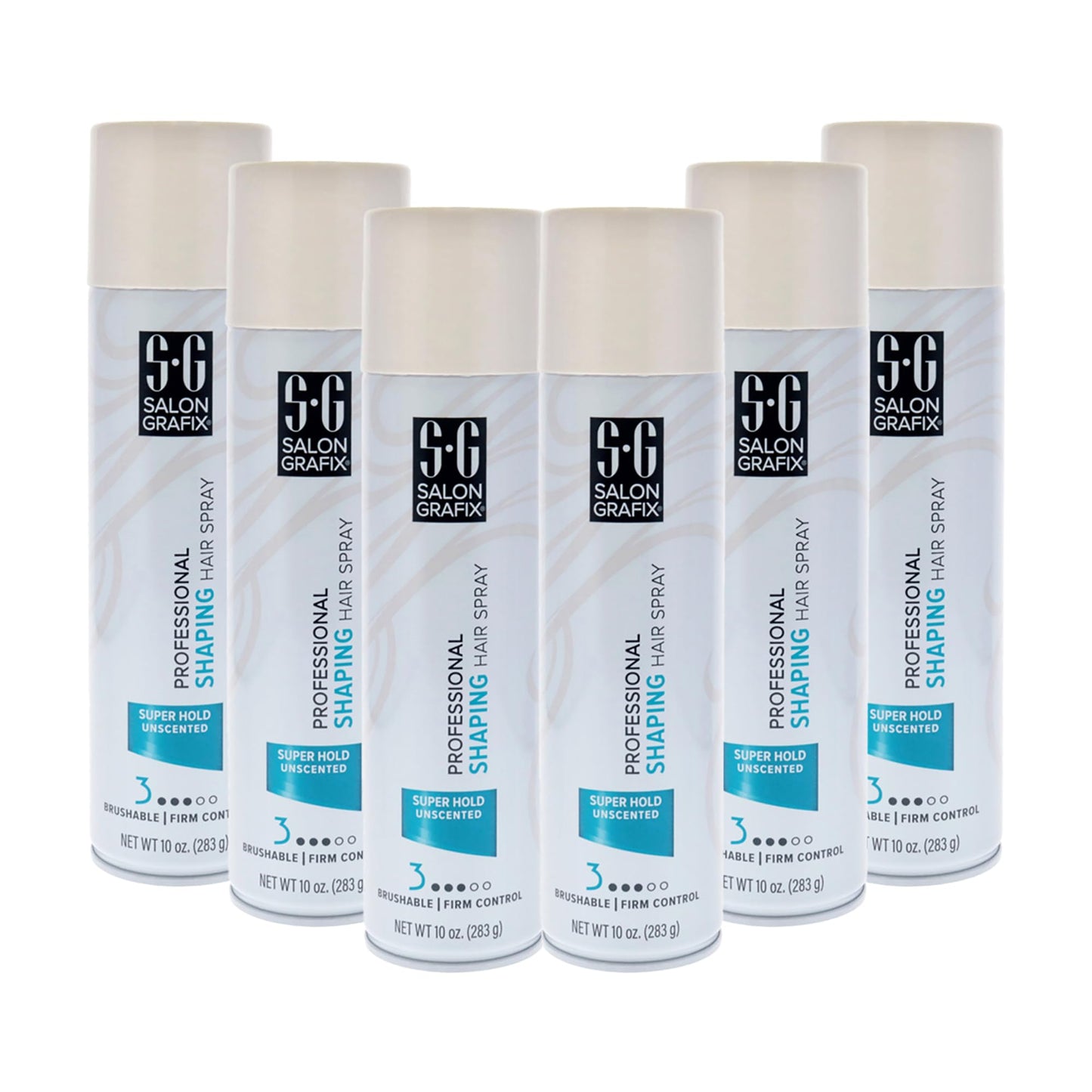 Salon Grafix Shaping Hair Spray - Flexible and Brushable - Hairspray for Women and Men - Professional Quality Results - Super Hold Unscented - 6 pc
