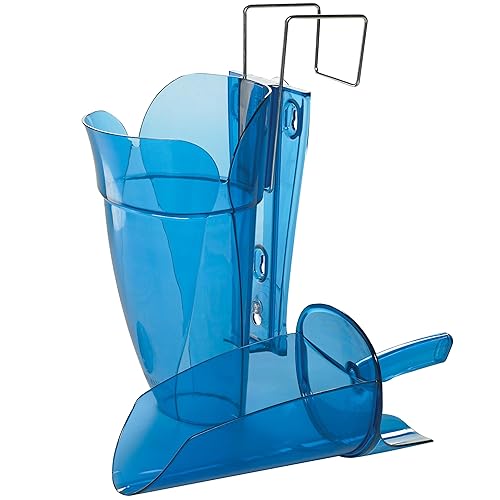 San Jamar Saf-T-Scoop Ice Scoop with Storage Caddy for Kitchens, Restaurants, And Fast Food, Plastic, 64 To 86 Ounces, Blue