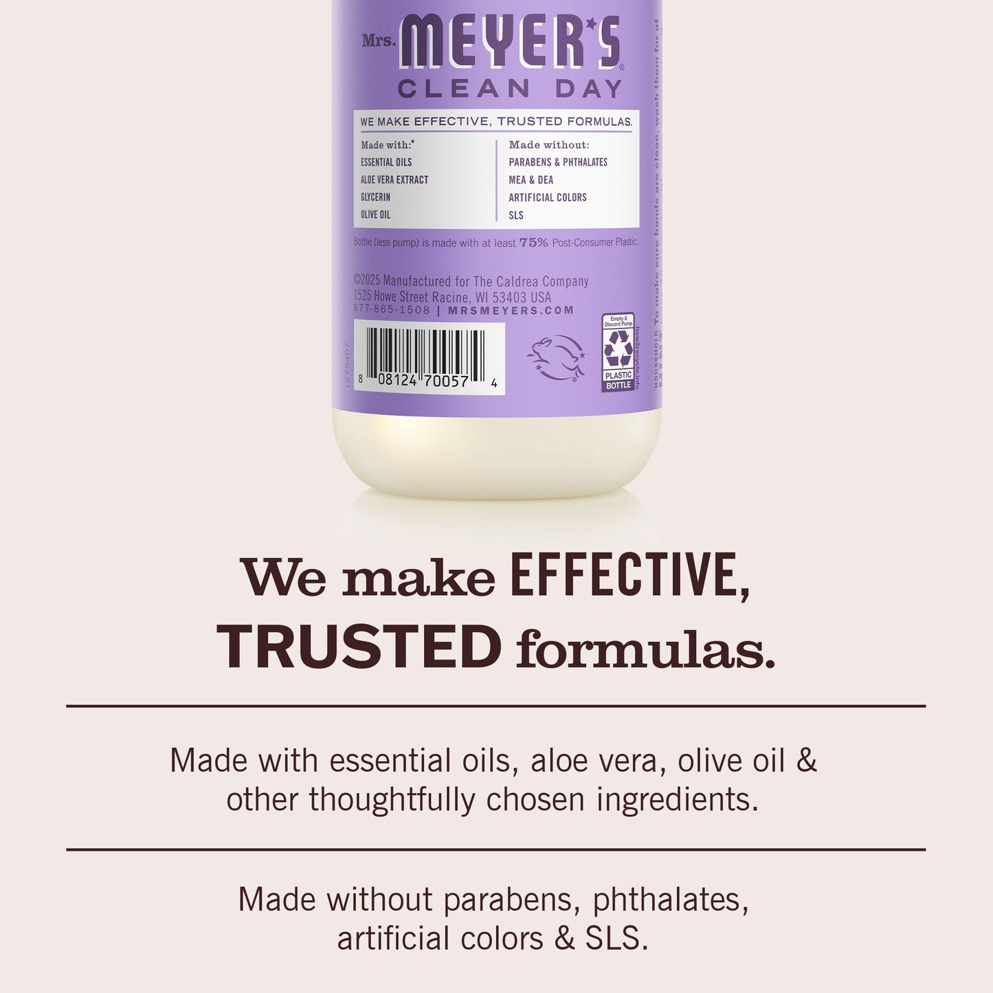 MRS. MEYER'S CLEAN DAY Hand Soap,Lilac Scent, 12.5 Fl Oz Bottle