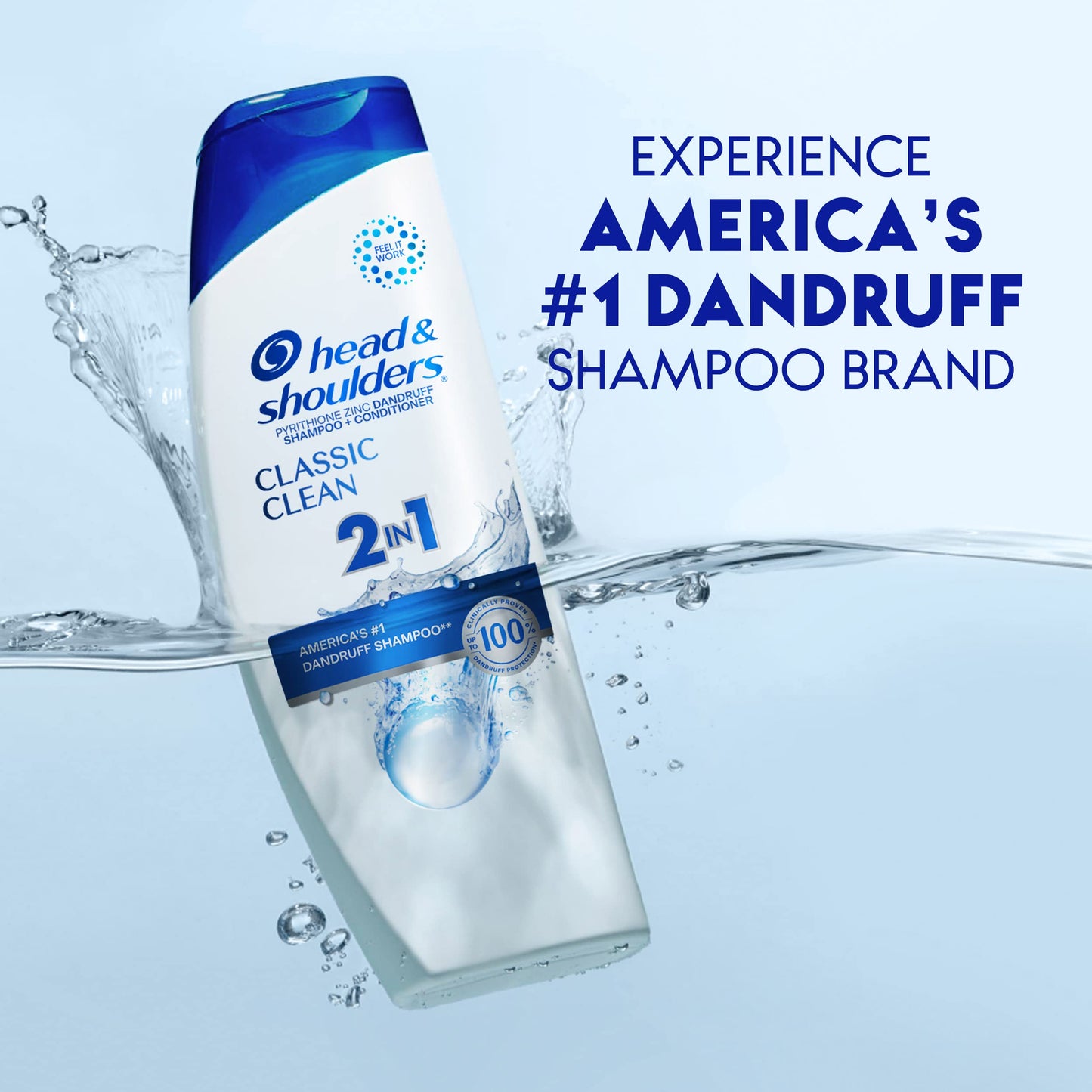 Head & Shoulders Anti-Dandruff Shampoo and Conditioner, Classic Clean 2-in-1, 1% Pyrithione Zinc, Flake Control, Deep Clean, Scalp Care, Fresh Scent Beauty and Personal Care Head & Shoulders