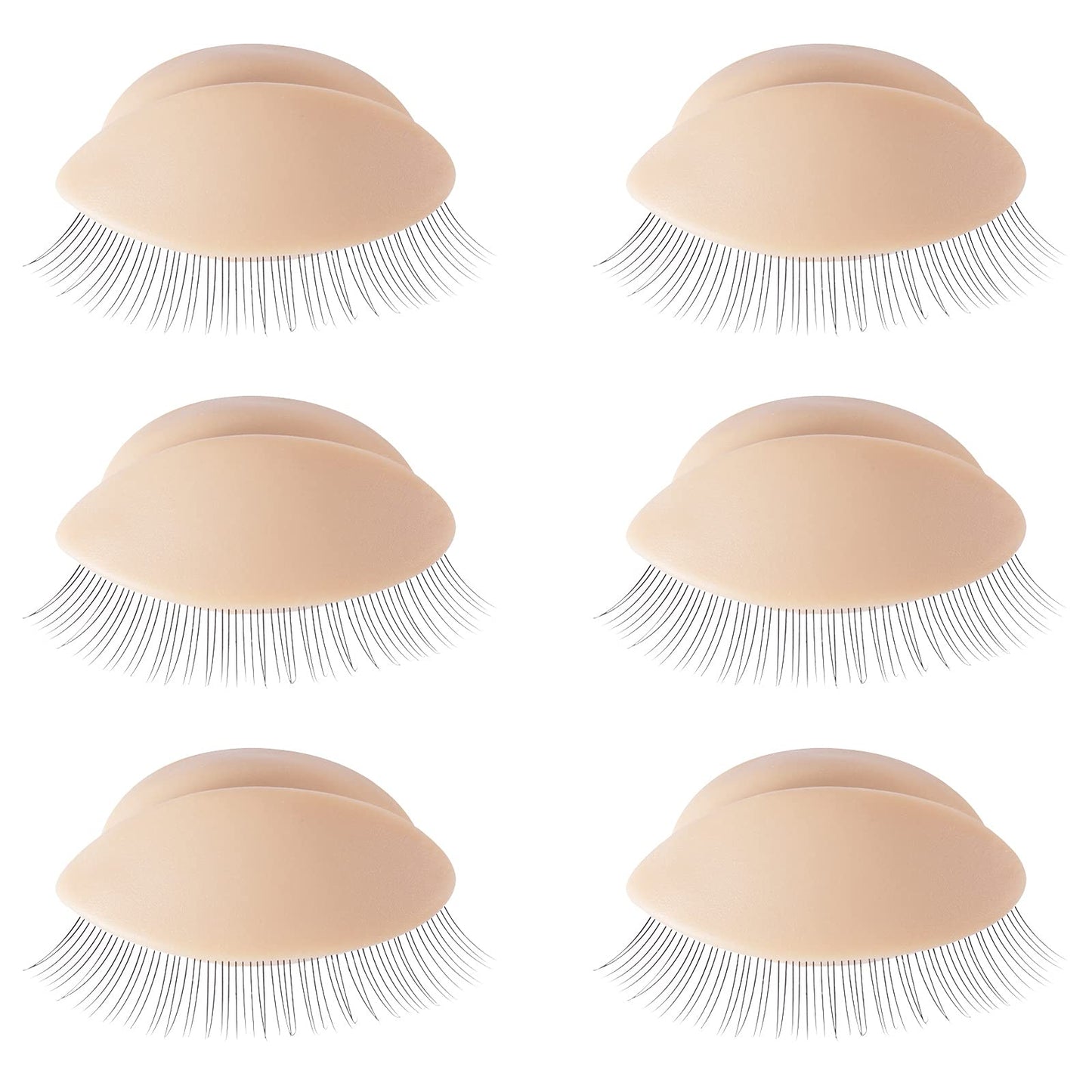 Embagol Multifunction Replaced Eyelids Makeup for Training Head Removable Realistic Eyelids Eyelash Training (3 Pair (Pack of 1))