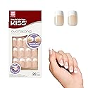 KISS Everlasting, Press-On Nails, Nail glue included, 'Infinite', French, Medium Size, Squoval Shape, Includes 28 Nails, 2g Glue, 1 Manicure Stick, 1