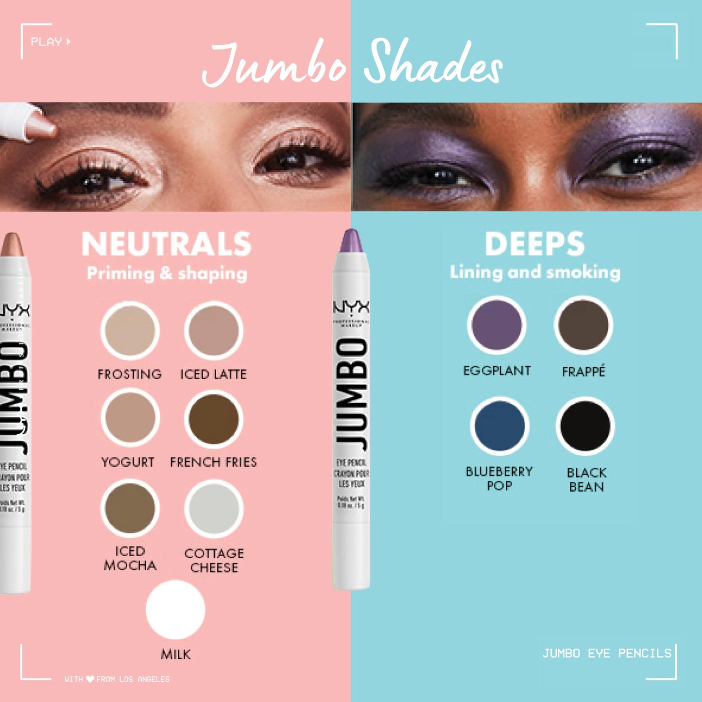 NYX PROFESSIONAL MAKEUP Jumbo Eye Pencil, Blendable Eyeshadow Stick & Eyeliner Pencil - Iced Mocha Beauty and Personal Care NYX PROFESSIONAL MAKEUP
