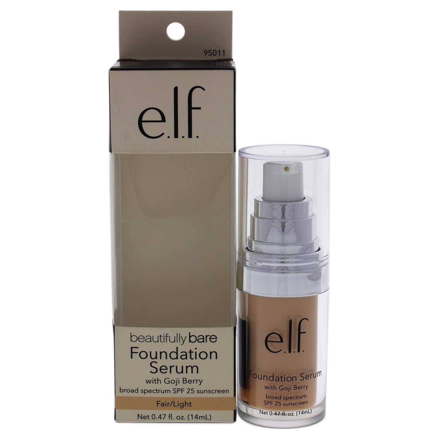 e.l.f. Beautifully Bare Foundation Serum SPF 25, Luminous, Lightweight, Sheer Coverage, Minimizes Pores & Fine Lines, Brightens, Restores, Dewy