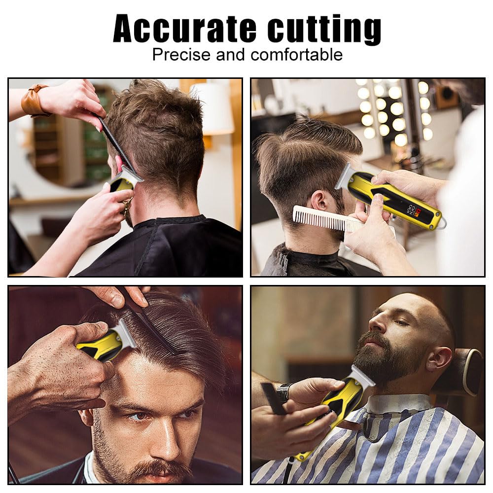 QDKVTNDJZ Hair Clippers for Men, Professional Cordless Beard Trimmer with Power Motor & Smart LCD, Quiet Hair Trimmer, Perfect for Kids, Bearded Men Beauty and Personal Care QDKVTNDJZ