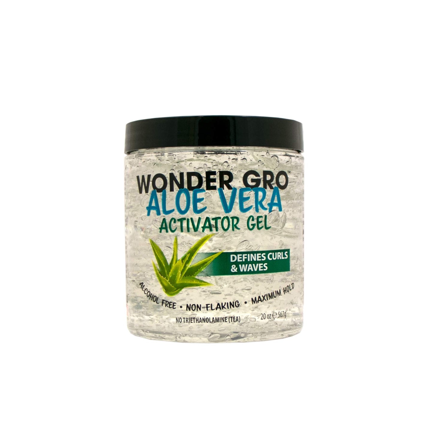 Wonder Gro Aloe Vera Activator Gel, 20 fl oz - Non-Flaking, Alcohol-Free - Defines Curls & Waves