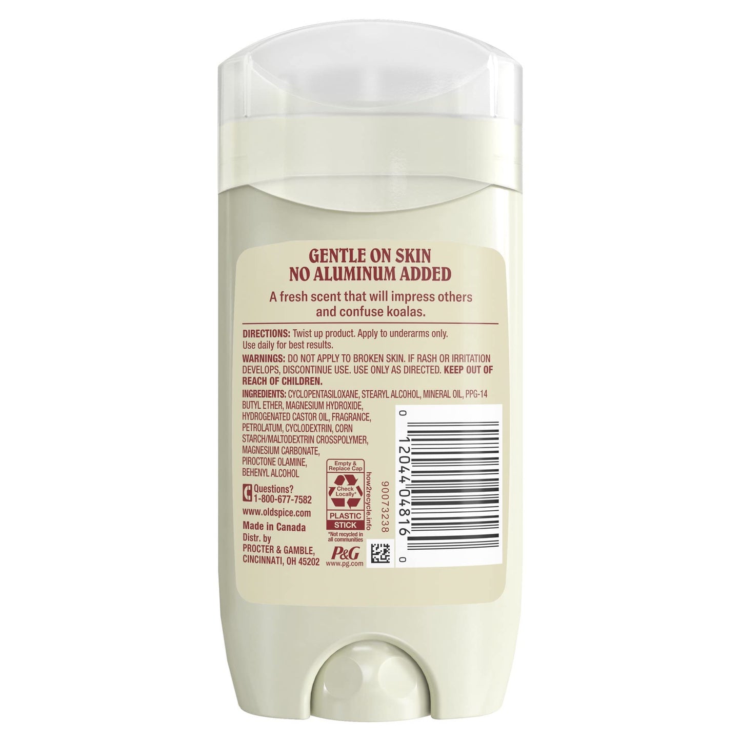 Old Spice GentleMan's Blend Deodorant Eucalyptus with Coconut Oil, Aluminum Free, 3.0 oz