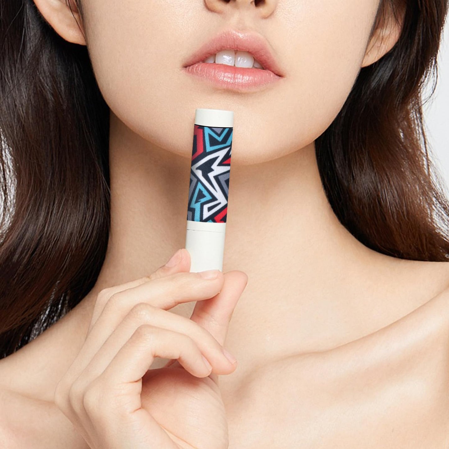 6 Pack Compact Clip-On Lipstick Holder Premium Release Hang Neoprene Sleeve Lip Balm with Hang Fits Most Standard Lip Balm (Abstract Painting)