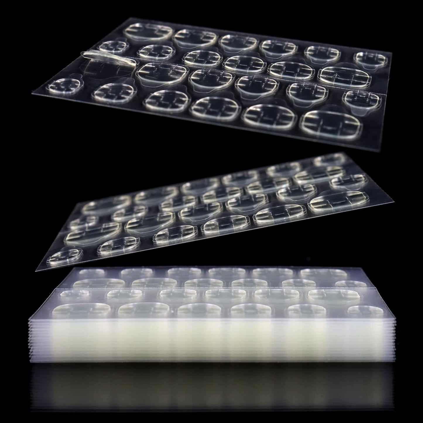 Allstarry 288pcs (12 Sheets) Adhesive Tabs Waterproof Breathable Glue Tabs Double-Sided Nail Jelly Sticker Super Sticky Fake Nail Glue Stickers