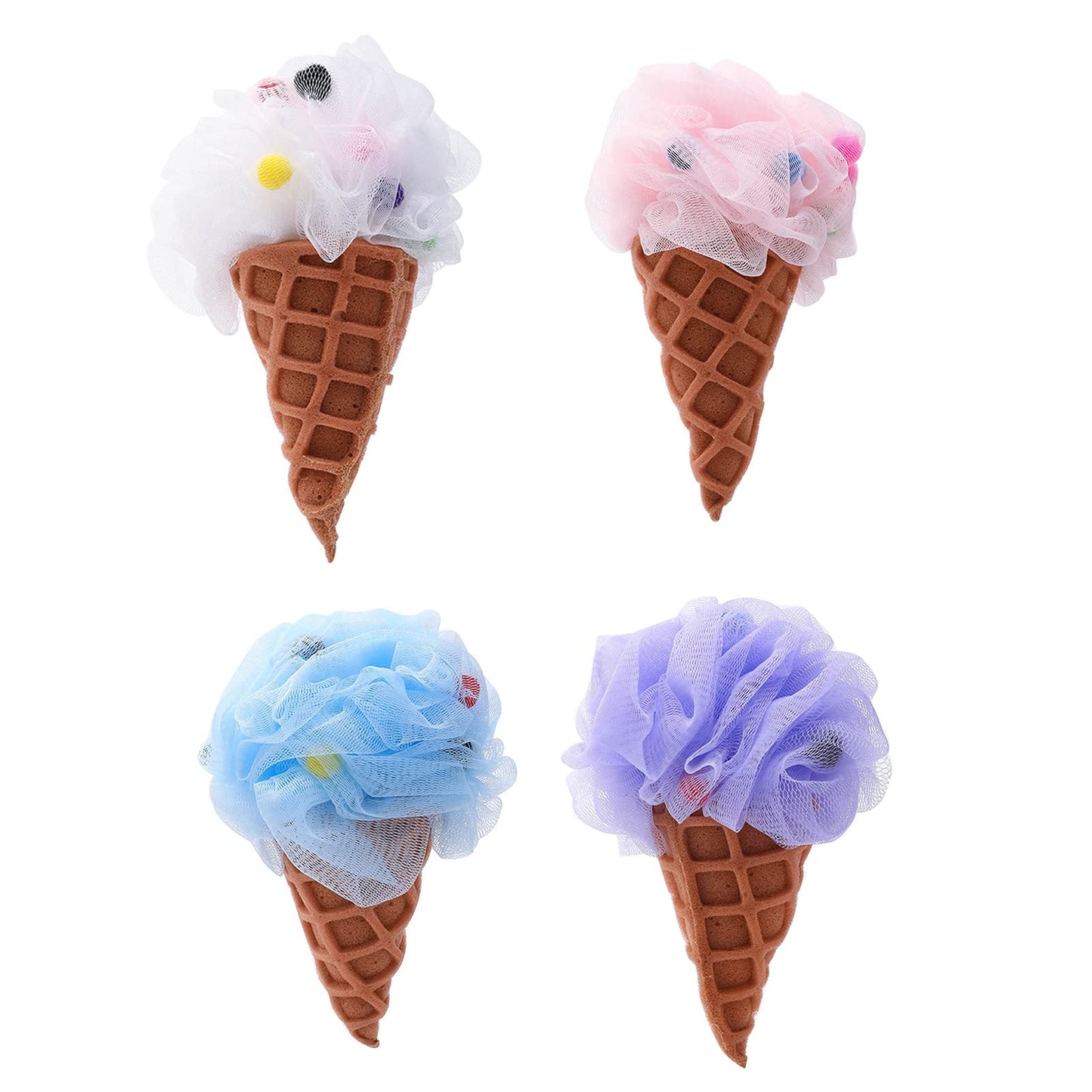 Bath Sponge Ice Cream Loofah Body Scrubber Shower Cleaning Loofahs Bathroom Men Women Bathing Accessories Shower Sponges for Women Soft Beauty and Personal Care Kcjhagbd