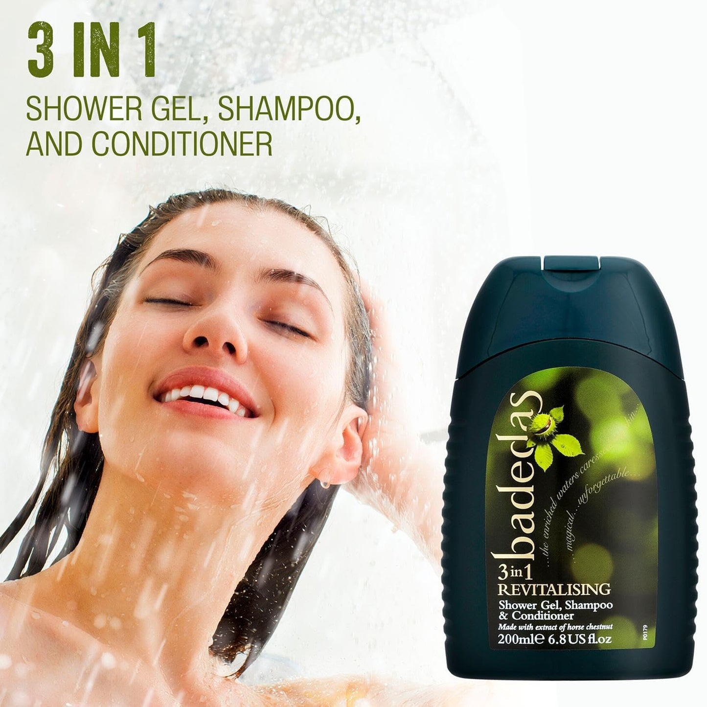 Badedas Revitalising Shower, Shampoo and Conditioner with Extract of Horse Chestnut 200ml/6.8oz by Badedas