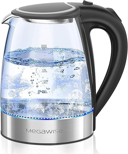 MEGAWISE 1.8L Electric Kettle CX-817 - Fast Boil, Auto Shut-Off, Boil-Dry Protection, (1.8L)