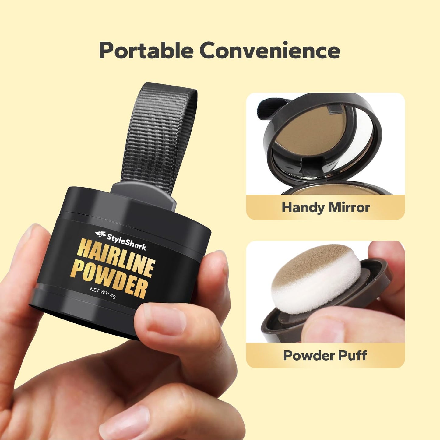 StyleShark Hairline Powder for Women and Men - Stain-Proof, Sweatproof Root Touch Up and Cover Up for Thinning Hair (Light Blonde)