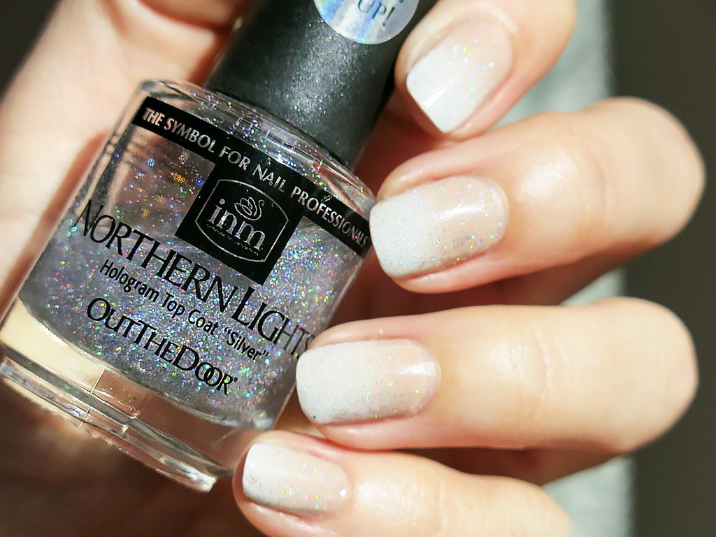 INM Northern Lights Silver Hologram Top Coat, Fast Drying, 1/2 Ounce (1-Unit) Beauty & Personal Care INM