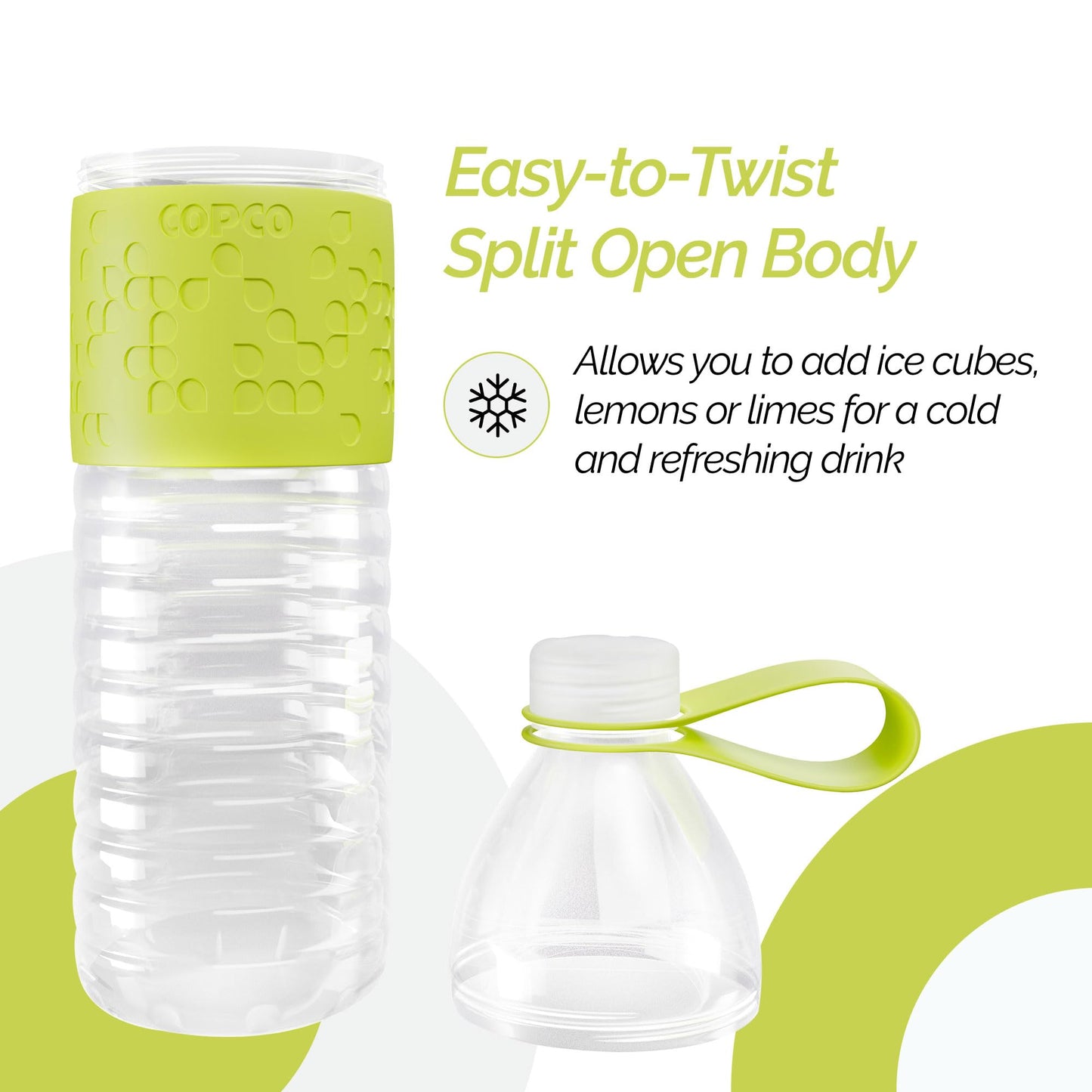 Copco Hydra 20 oz Tritan Water Bottle with Spill Resistant Lid & Non-Slip Sleeve - BPA-Free, Dishwasher Safe, Fits in Cup Holders, Great for Gym