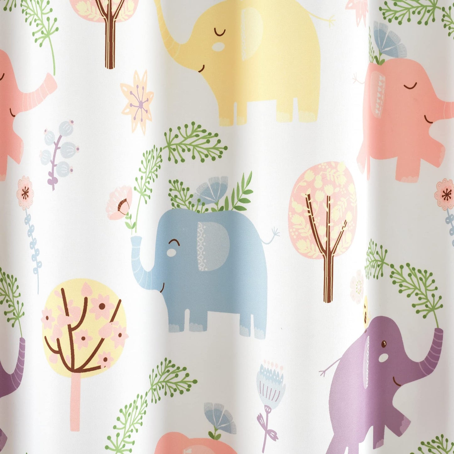 Lush Decor Hygge Elephant Shower Curtain, 72" x 72", Navy