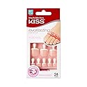 KISS Everlasting, Press On Toenails, Nail Glue Included, 'Limitless', French, Short Size, Squoval Shape, Includes 24 Nails, 2g Glue, 1 Manicure Stick