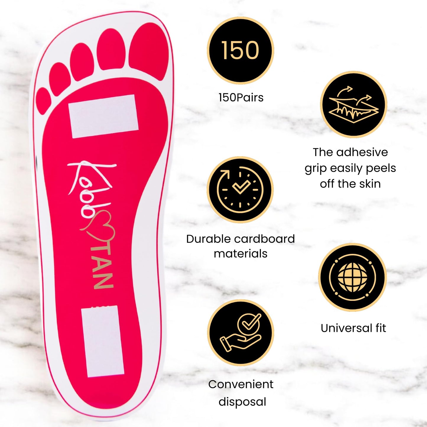 150 Pairs(300feets)Spray Tan Feet Pads Disposable & Economic Pink Feet pads for Spray tanning,Use in Tanning booth,Sunless Tanning at Home or Beauty