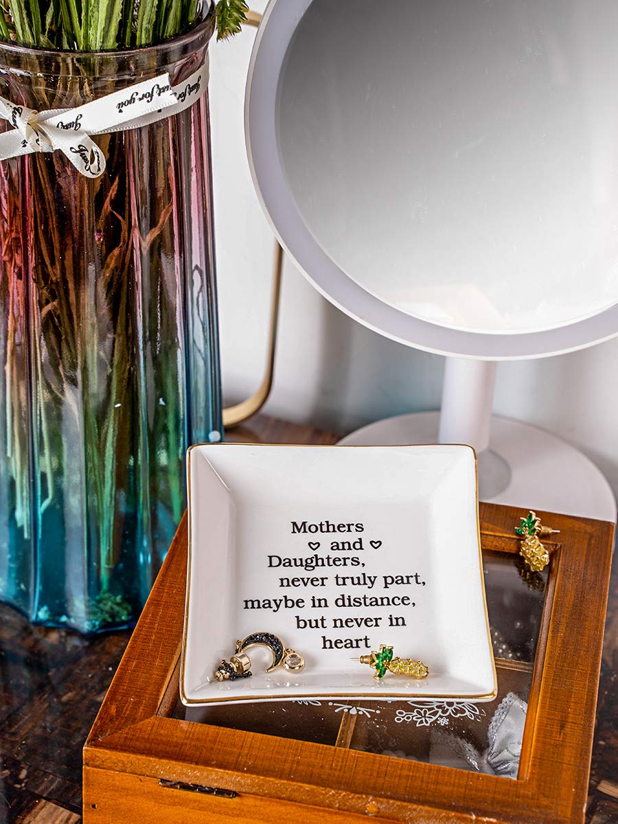 Ueerdand Gift for Mom from Daughter, Mother's Day, Christmas, Thanksgiving, Birthday Gift for Mother and Daughter Ceramic Ring Dish Decorative…