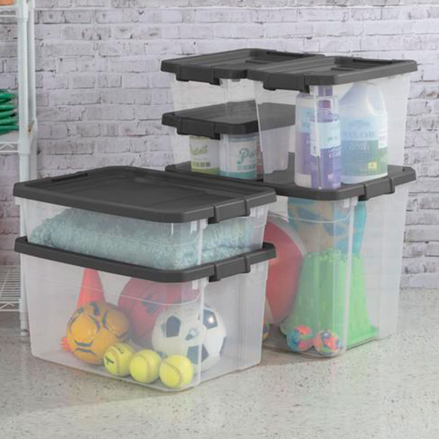 Sterilite Box Stacker Modular Clear 30QT 14733V06