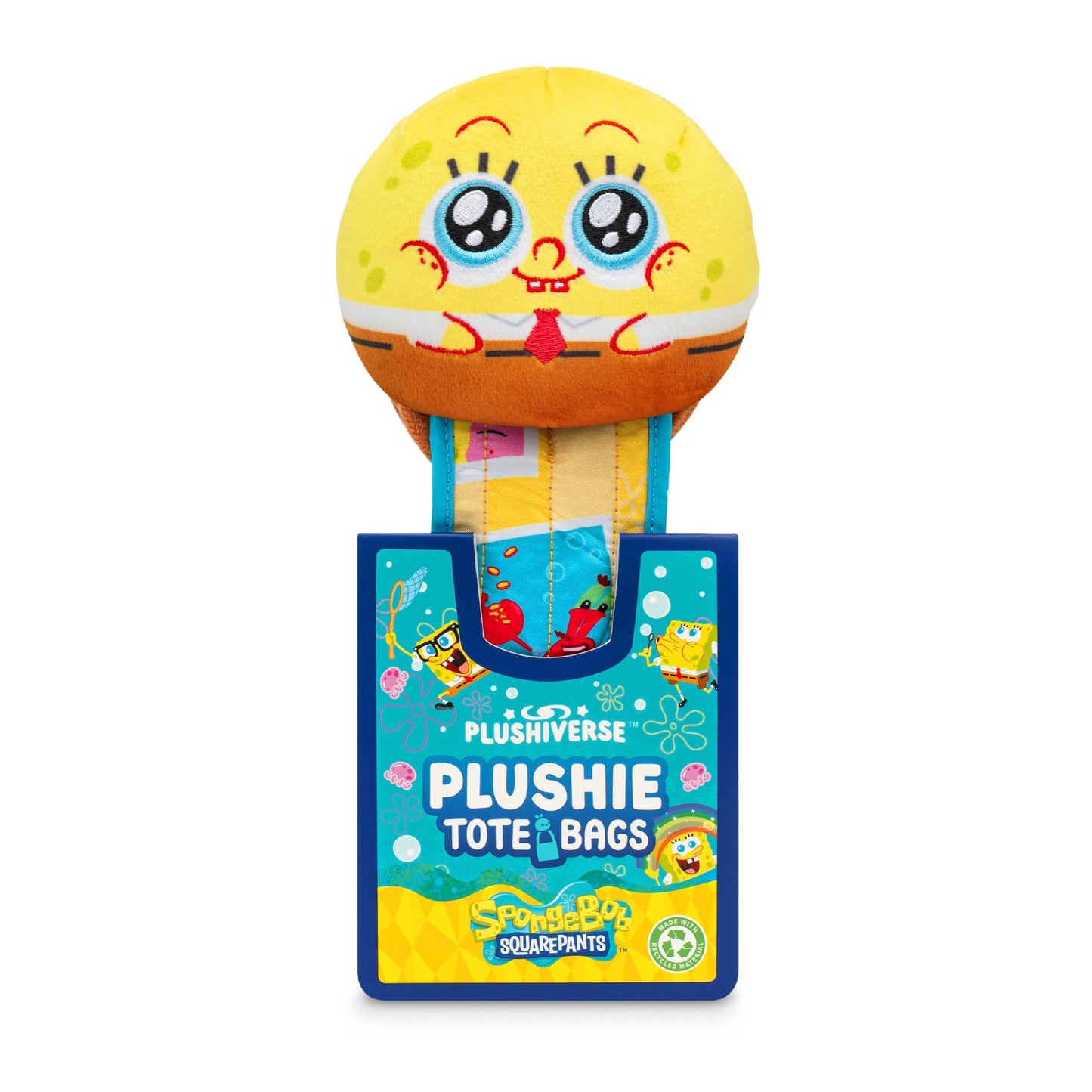 TeeTurtle SpongeBob SquarePants Plushie Tote Bag - Amazon Exclusive Bikini Bottom Buddies - Officially Licensed Cute Kawaii Novelty Foldable Shoulder…
