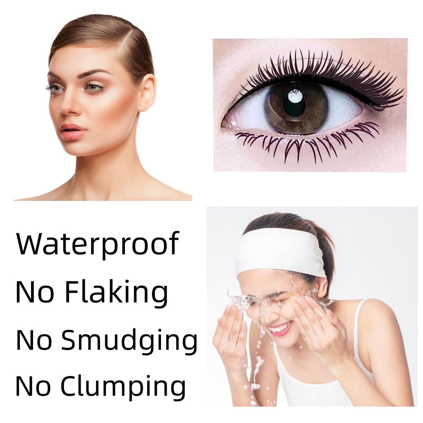 LGSZGDCN Mascara Black eyelash for Liquid Makeup Eyes Extensions Waterproof Hypoallergenic Fast Dry Curling Lengthening Eyelashes Party Stage Use