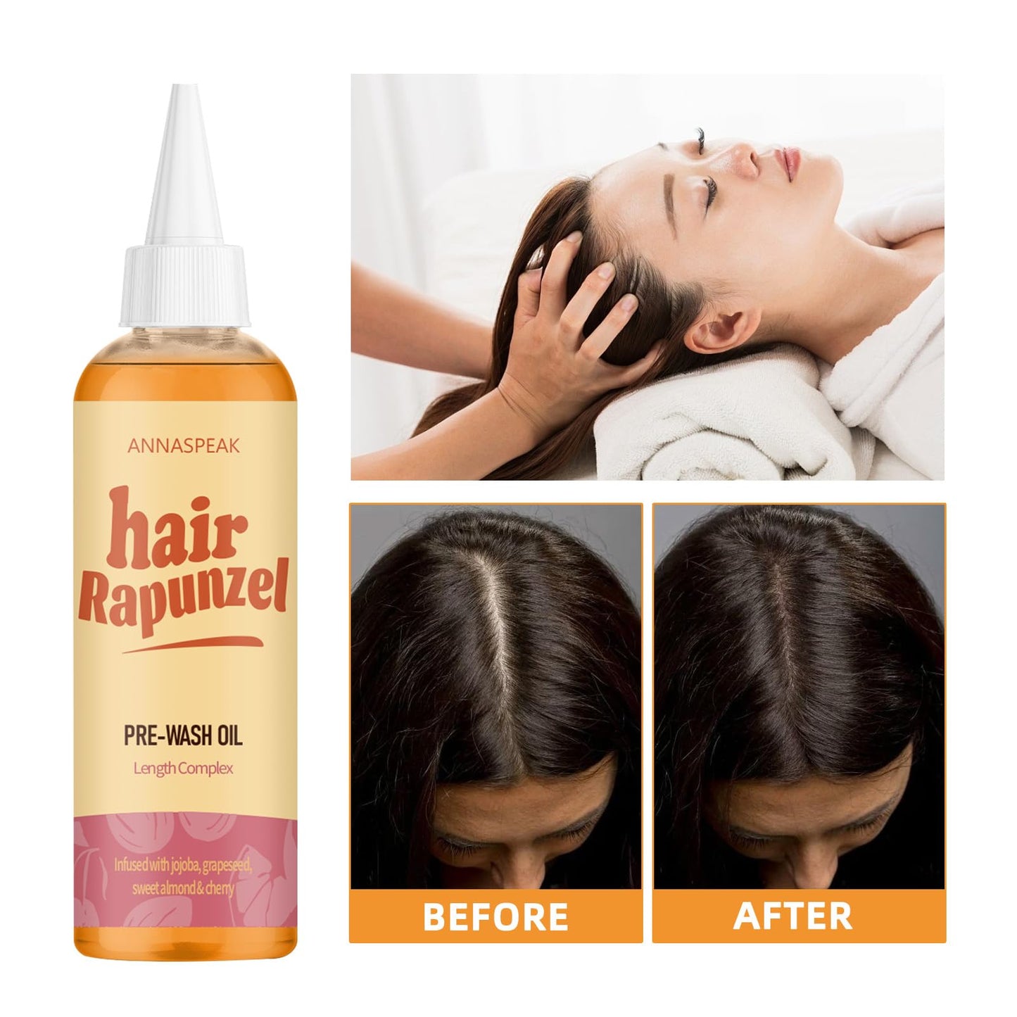 ANNASPEAK Rapunzel, Pink Grapefruit, Jojoba, Sweet Almond, Cherry, for All Hair Types (100ml)