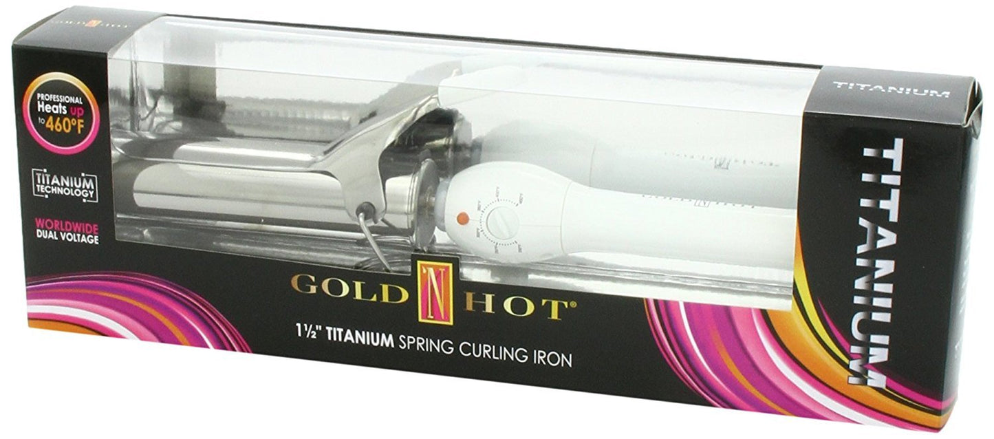Gold 'N Hot Professional Titanium Spring Curling Iron, 1-1/2 Inch