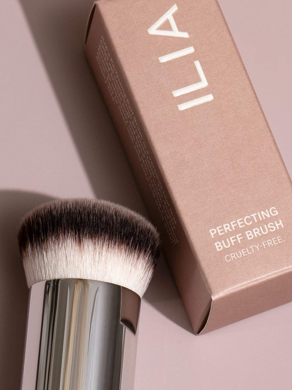 ILIA - Perfecting Buff Brush | Versatile Brush For Cream or Liquid Products Made with Aluminum + Soft, Vegan Bristles | Smooth Finish | Expertly