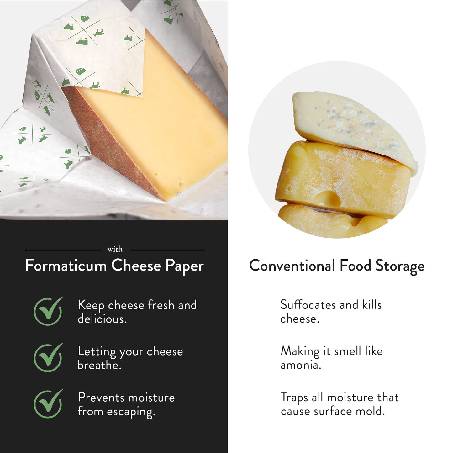 Formaticum 15-Pack Zero Cheese Storage Paper, Compostable, Biodegradable, and Plastic-Free Paper to Keep Cheese and Charcuterie Fresh, Kitchen…