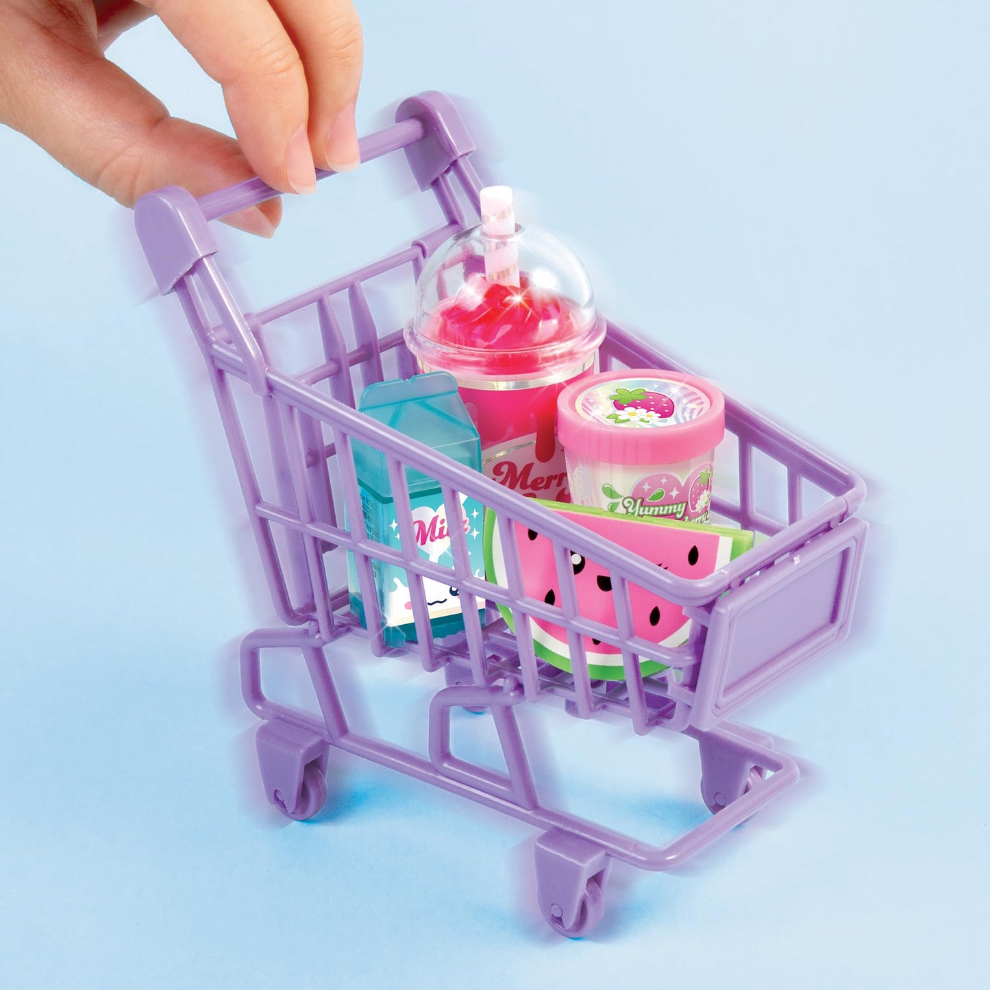 3C4G: Tiny Treats Trolley Lip Gloss Set with Scented Lip Glosses & Rolling Mini Shopping Cart for Girls Ages 8+